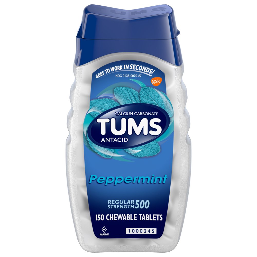 TUMS Regular Strength Antacid Chewable Tablets for Heartburn Relief