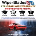 thumbnail image 2 of 2023 Dodge Challenger Beam Wiper Blades Wipers w/1yr Warranty (Set of 2) (WiperBladesUSA), 2 of 5