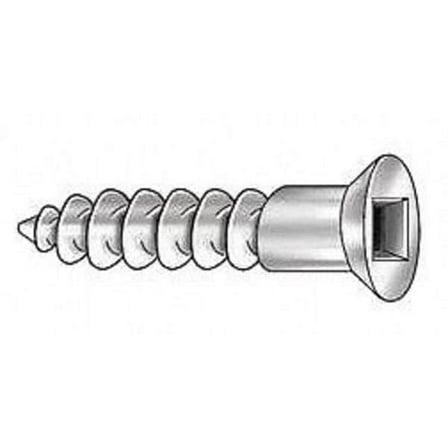 Wood Screw, #8, 1 in, Zinc Plated Steel Flat Head Square Drive, 100 PK
