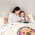thumbnail image 4 of Erosebridal Kids Cute Capybara With Boba Tea Bedding Comforter Set 7pcs,Boys Girls Colorful Polka Dots Queen Bedding Sets,Luxury Bedroom Decor, 4 of 6