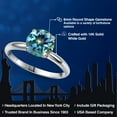 thumbnail image 2 of Gem Stone King 14K White Gold Millennium Blue Mystic Topaz Solitaire Engagement Ring for Women | 2.00 Cttw | Round 8MM | Gemstone November Birthstone | Size 5, 2 of 6