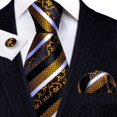 thumbnail image 5 of Set de corbatas Barry.Wang Silk 150 cm con gemelos dorados, 5 of 5