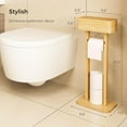 thumbnail image 2 of 4-in-1 Toilet Paper Holder Stand with Storage Shelf Box, 360° Rotating Bamboo Free Standing Toilet Tissue Roll, Toilet Wipes Dispenser Organizer Desktop for Bathroom Decor (Patented), 2 of 7