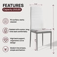 thumbnail image 2 of Ktaxon Modern Dining Chairs with High Back, 4 Person PU Leather Padded Chairs for Dining Room, Kitchen, Home, White, 2 of 9