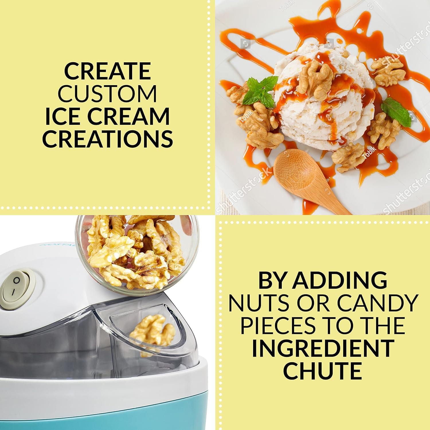 Nostalgia 1-Quart Electric Ice Cream Maker, Ice Cream Maker