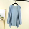 thumbnail image 2 of Japceit Ensembles de Pyjama pour Femmes, Chemisier pour Femmes Uni Décontracté Mode Col Rond Manches Longues Régulières Hauts de Nuit, 2 of 9