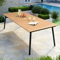 thumbnail image 2 of Pellebant Outdoor Rectangle Aluminum Dining Table with Umbrella Hole Brown-94.5 inches, 2 of 4
