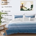 thumbnail image 4 of Haze Blue White Ombre Bedding 3 Piece Duvet Cover Set Twin Size, Vintage Gradient Striped Aesthetics Soft Microfiber Comforter Cover with Zipper Closure & Pillowcases, FadeResistant Quilt Cover, 4 of 9