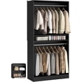 thumbnail image 3 of Homieasy 36'' Walk-in Closet Organizer System with 2 Hanging Rods and Adjustable Shelves, Black, 3 of 11