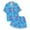 Sky Blue, variant on Kids Girl Christmas Pajamas Printed Silk Pjs Button-Down Top with Pants 2 Piece Christmas Outfits Christmas Family Pjs 6-7 Years