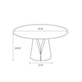 thumbnail image 4 of POVISON 51"Modern Black Round Dining Table for 4, Matte Sintered Stone Tabletop, Bronze Carbon Steel Base, 4 of 11