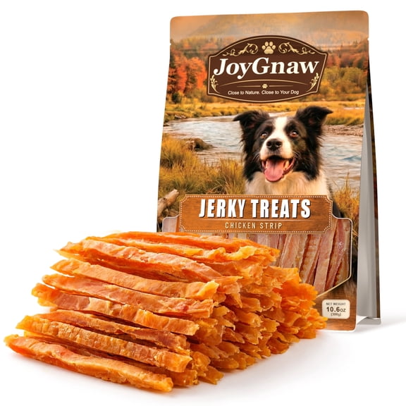 JoyGnaw Chicken Jerky Dog Treats, Made with Real Chicken, Soft & Chewy Dog Snacks for Small Medium Large Dogs, 11 oz