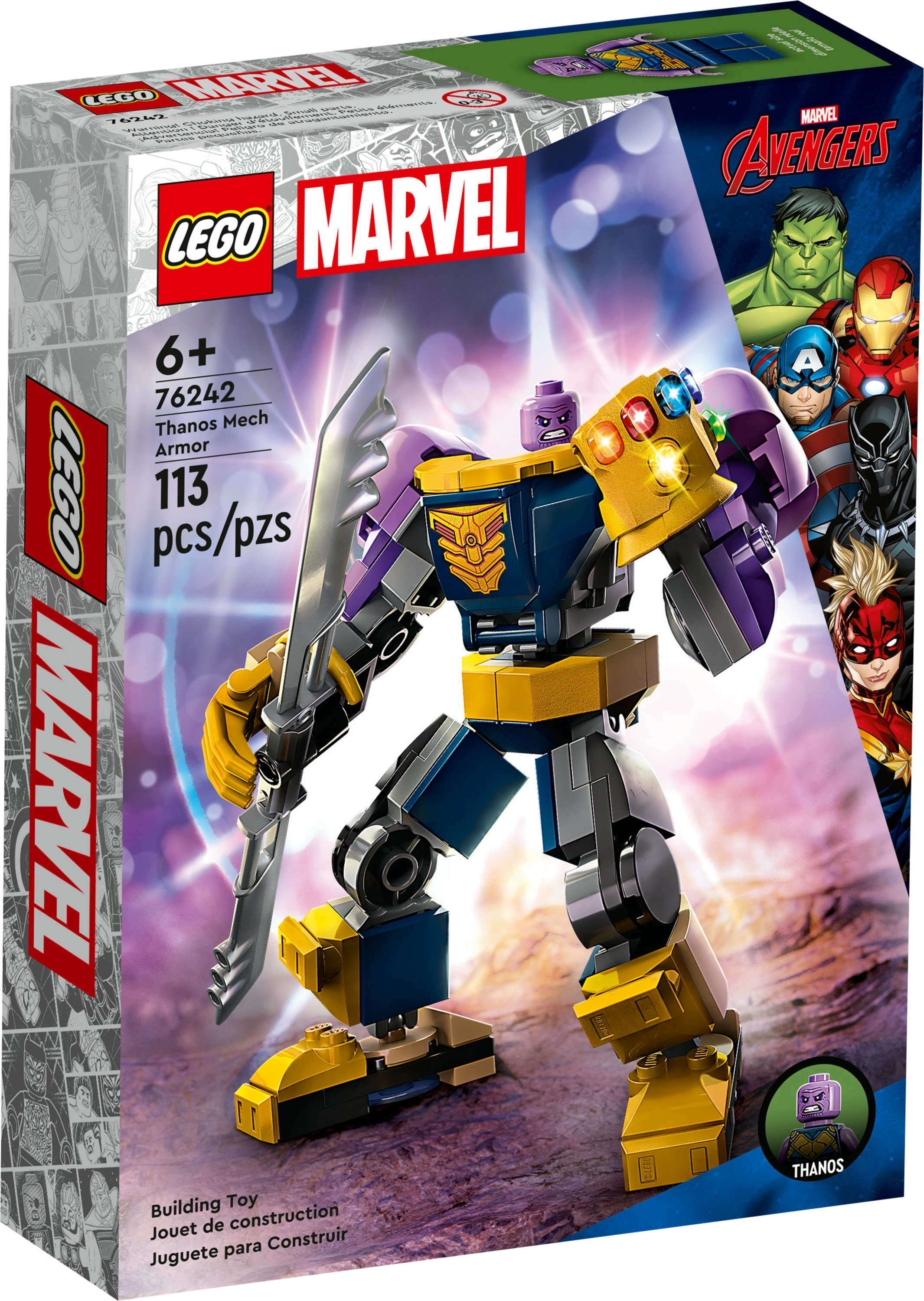 LEGO Marvel Thanos Mech Armor 76242, Avengers Action Figure Set, Building Toy with Infinity Gauntlet & Stones, Collectible Super Heroes Gift for Boys and Girls Ages 6+ - image 3 of 8