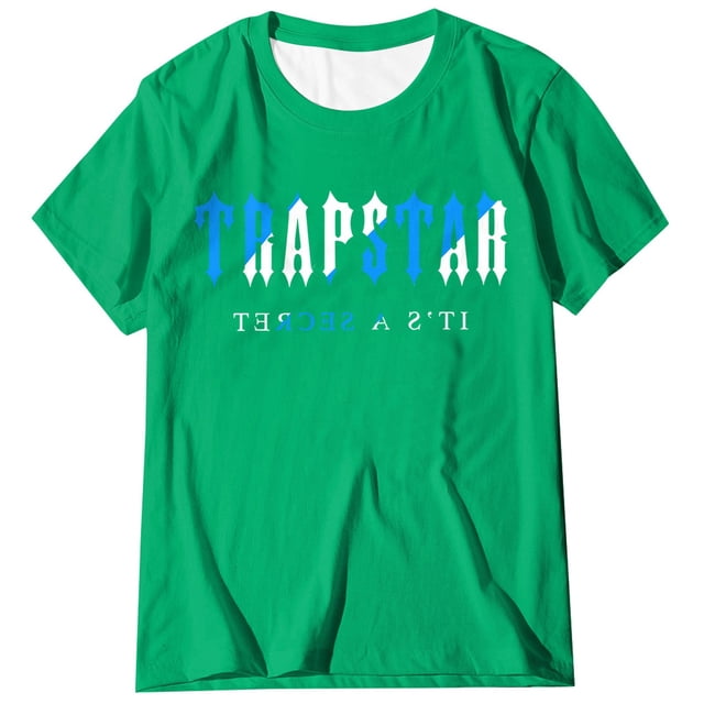 T-shirts pour Femmes Trapstar T-Shirt Imprimé pour Femmes Décontracté Graphique Filles Juniors Manches Courtes T-Shirt Fantaisie Hauts avec Col Rond (Vert, 3TG)