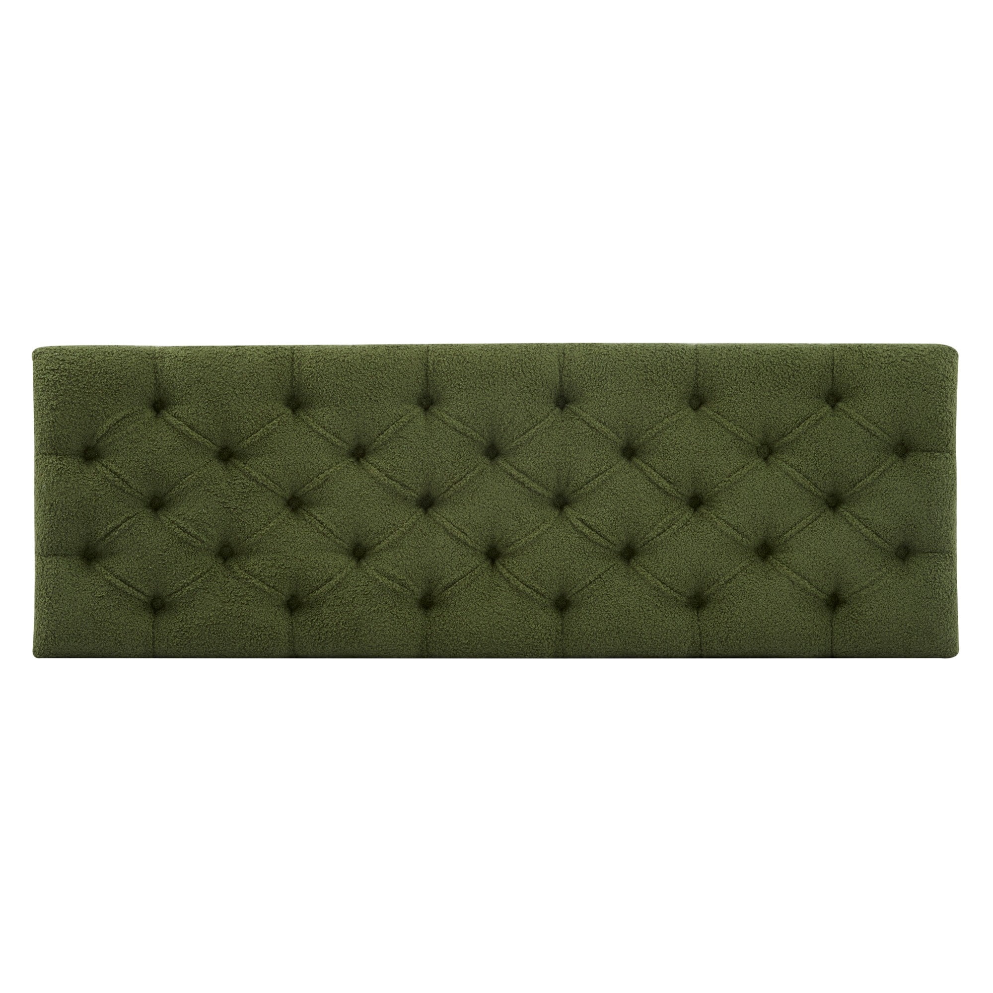 Sailvan 51" Boucle Storage Ottoman Bench,Upholstered End of Bed Bench with Button Tufting and Rubber Wood Legs for Bedroom and Entryway Green