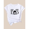 thumbnail image 3 of Women Crewneck Print Short Sleeve T-Shirts Summer Tees Loose Fit Graphic TopsFather's Day Inspired Women's Casual Fashion Tee, Round Neck Short Sleeve T-Shirt with "A Son's Hero, A Daughter's Love", 3 of 7