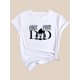 thumbnail image 3 of Women Crewneck Print Short Sleeve T-Shirts Summer Tees Loose Fit Graphic TopsFather's Day Inspired Women's Casual Fashion Tee, Round Neck Short Sleeve T-Shirt with "A Son's Hero, A Daughter's Love", 3 of 7