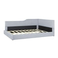 thumbnail image 6 of Harper & Bright Designs Full Size Upholstered Daybed, Corduroy L-Shaped Sofa Bed with Headboard and Armrest for Bedroom, Gray, 6 of 12