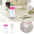 thumbnail image 5 of Push Down Pump Dispenser,Clear Push Top Empty Bottles,Push Down Lockable Pump Dispenser Bottle,Refillable Container for Alcohol,Nail Polish,Makeup Remover,Toner(Pink3), 5 of 6