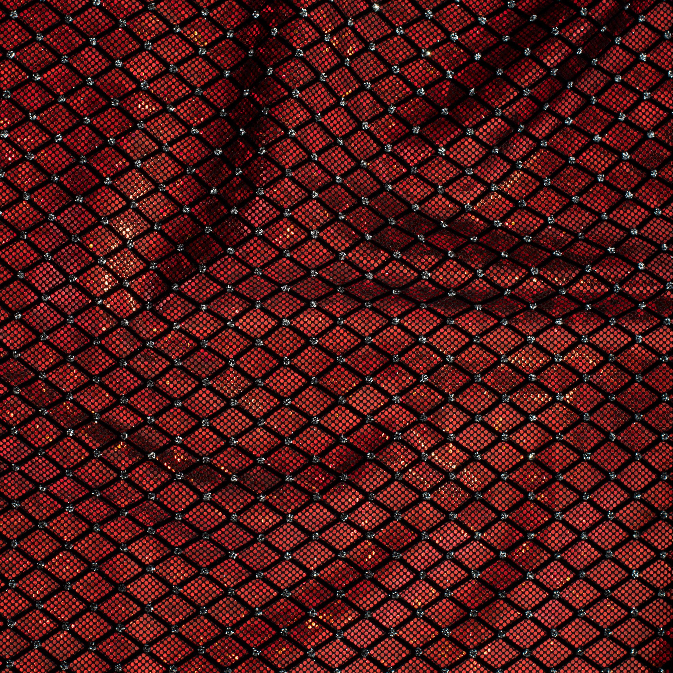 Diamond Flocking Hologram and Glitter on Stretch Nylon Spandex Tricot Fabric | Spandex Palace