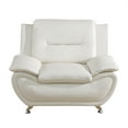 thumbnail image 4 of Aukfa 3 Piece Sofa Set - 46" Wide Upholstered Sofa Couch Armchair, Leather, White, 4 of 10