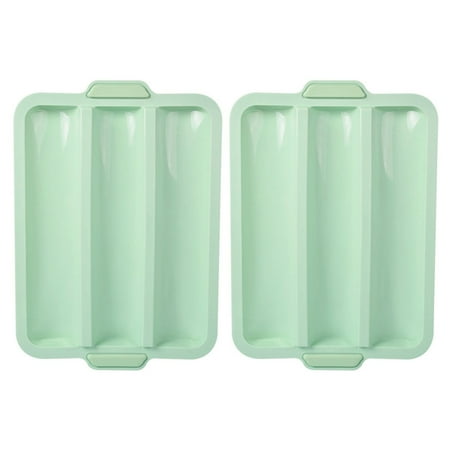 

Baguettes/Hot Dog Bread Molds Non-Stick & Easy Clean Silicone Loaf Pan 3 Cavity