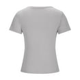 thumbnail image 4 of ameIAEA Women's Going Out Tops Short Sleeve Scoop Neck Slim Shirts Ribbed Knit Stretchy Tops, 4 of 5