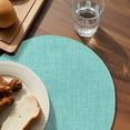 thumbnail image 3 of Turquoise Burlap Texture Round Placemats Set of 4 for Dinning Tables,Heat-proof Braided Table Mats 13 Inch,Farmhouse Vintage Aqua Washable Place Mat for Kitchen Restaurant Party Decor Table Setting, 3 of 9