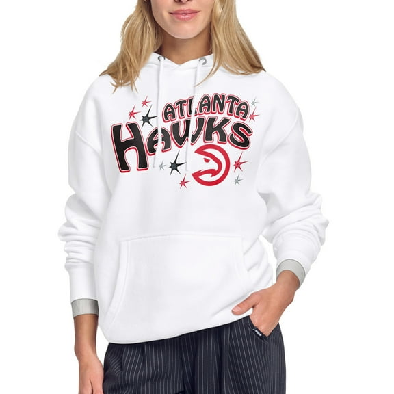 Women's Starter White Atlanta Hawks Fireworks Fleece Hoodie