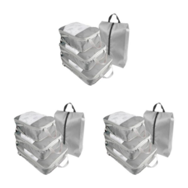 Guardoinrt 4piece Travel Organiser Bags Convenient And Versatile Storage For Efficient gray 3Set