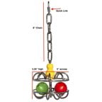 Bird Toys for Large Birds (Impossiball) Stainless Steel Foraging Treat Dispenser for Macaws, Cockatoos, Parakeets & Parrots | Durable Cage Accessory for Enrichment & Mental Stimulation