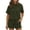 Army Green, variant on Delconic Women’s Summer Ribbed Crew Neck Short Sleeve Top and Shorts Set Casual Two Piece Outfits for Daily Wear Lounge Home Army Green L