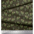 thumbnail image 3 of Soimoi Green Silk Fabric Dots & Leaves Print Fabric by the Yard 44 Inch Wide, 3 of 3