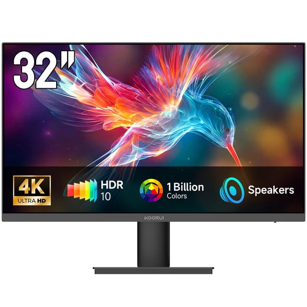 Koorui Monitor De Computadora 4K De 32 Pulgadas Con Hdmi 2.0 Displayport 1.4 Altavoces 60Hz Vesa Hdr Soporte Monitor De Escritorio Compatible Free-Sync G-Sync Sincronización Adaptativa Para Oficina Y