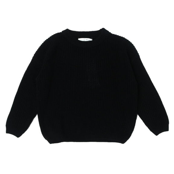 Gpaecead Baby Girls Boys Knit Sweater Blouse Pullover Sweatshirt Warm Crewneck Long Sleeve Tops for Infant Toddler 5 Years Black