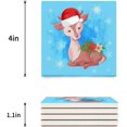 thumbnail image 3 of FMSHPON Merry Christmas Deer Set of 8 Coaster for Drinks, Absorbent Ceramic Stone Coasters Cup Mat with Cork Base for Home Kitchen Room Coffee Table Bar Decor, 3 of 4
