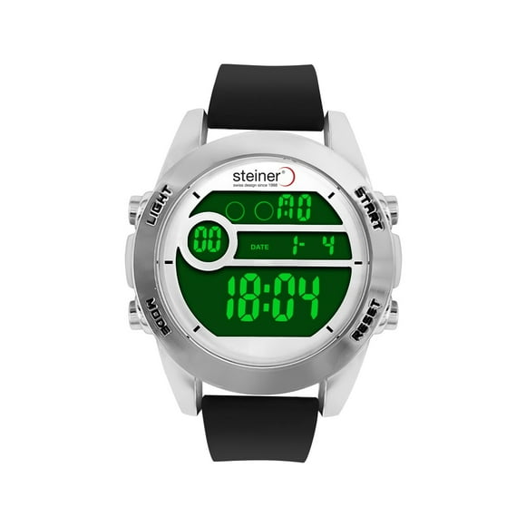 Reloj Digital Para Hombre Sport Steiner 3 Atm 40 mm Plateado