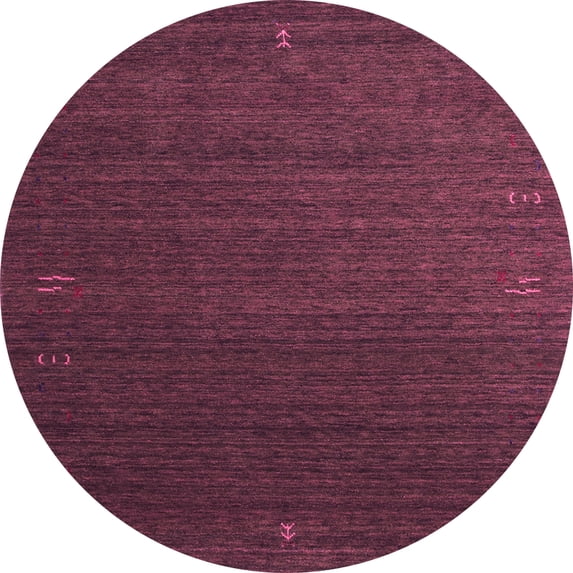 Ahgly Company Indoor Round Abstract Pink Contemporary Area Rugs, 5' Round