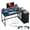 Black, variant on Romorgniz L-Shaped Computer Desk with 3 Drawers, LED Lights & Monitor Stand 48" Office Desk with Power Outlet for Small Space, Corner, Brown