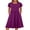 Dark Purple, variant on Summer Short Sleeve A-Line Midi Dresses for Women Flowy Casual T Shirt Dresses Beach Floral Sundress with Pockets Navy Blue Medium