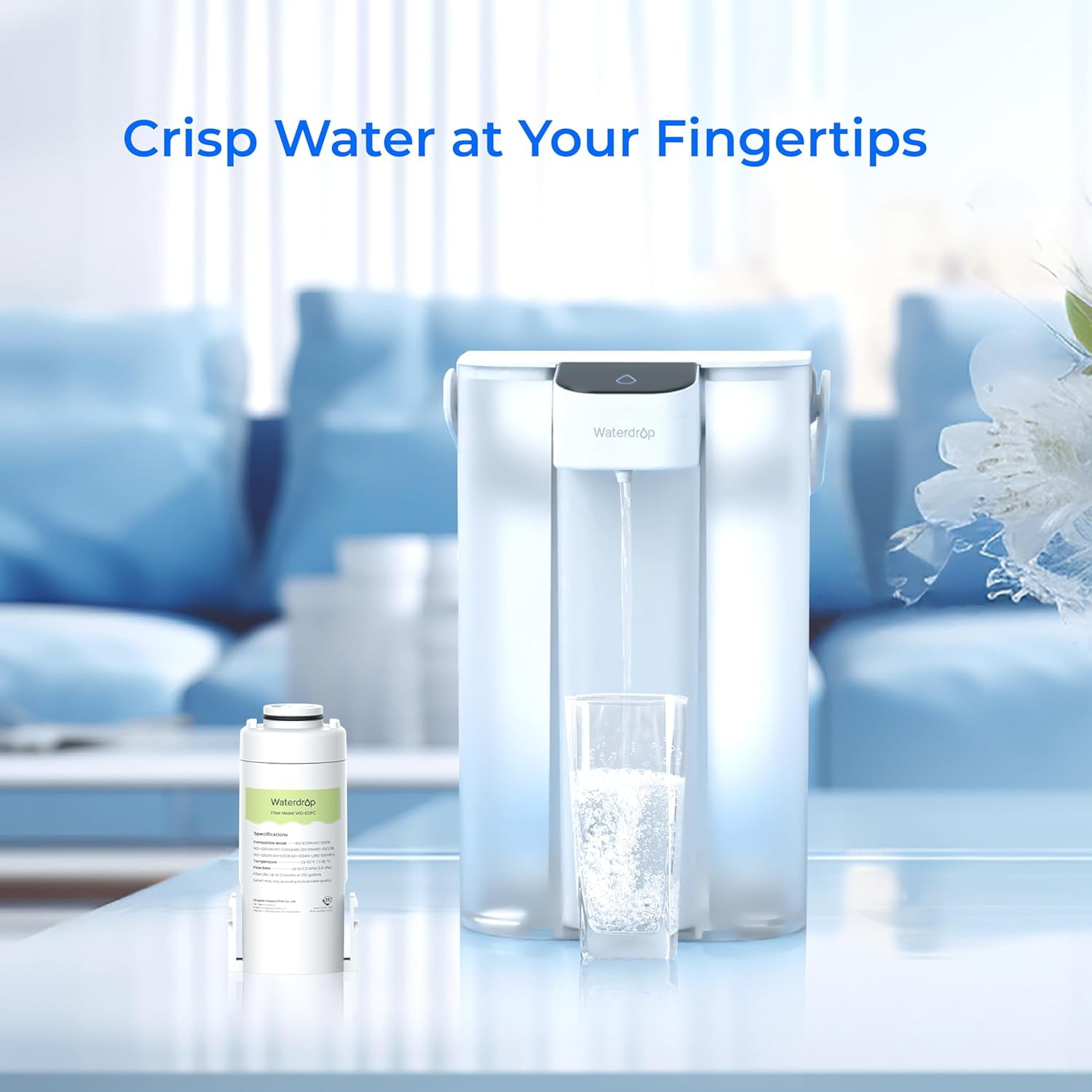 Waterdrop WD-EDFC Replacement Filters for Waterdrop Electric Pitcher WD-ED01/ED02/ED04/ED01A/EDC01, 3 Filters