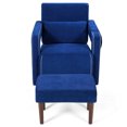 thumbnail image 3 of Costway Modern Berber Fleece Single Sofa Chair w/ Ottoman & Waist Pillow Blue, 3 of 11