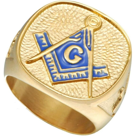 Stainless Steel Freemason Signet Style Masonic Ring