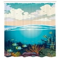 thumbnail image 2 of Ambesonne Deep Sea Shower Curtain, Soft Cumulus Undersea Fish, 69"Wx84"L, Sea Blue and Multicolor, 2 of 4