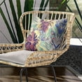 thumbnail image 2 of Amrita Sen Designs  20 x 20 in. Hawaii Floral Duo Suede Blown & Closed Pillow - White, Grey & Green, 2 of 9