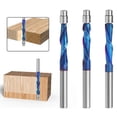 thumbnail image 3 of Flush Trim Bits Blue Coated Router Bit 1/4in Shank CNC Woodworking Milling Cutte - Composite 1/4*1*3, 3 of 7