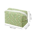 thumbnail image 2 of Bolsas de maquillaje de flores cuadradas acolchadas únicas 1 Pc Verde Poliéster, 2 of 5