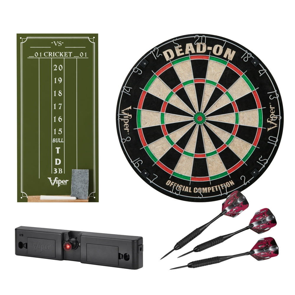 Viper DeadOn Bristle Dartboard, Small Cricket Chalk Scoreboard, Dart