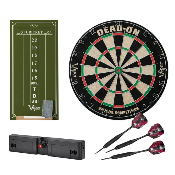 Viper DeadOn Bristle Dartboard, Small Cricket Chalk Scoreboard, Dart