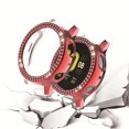 thumbnail image 3 of Watches Case Firmness Round Shape Hard Frame Bumper Sparkle Rhinestone Protector Chic Shockproof Solid Shell Watch Cover R830-40mm Red, 3 of 8